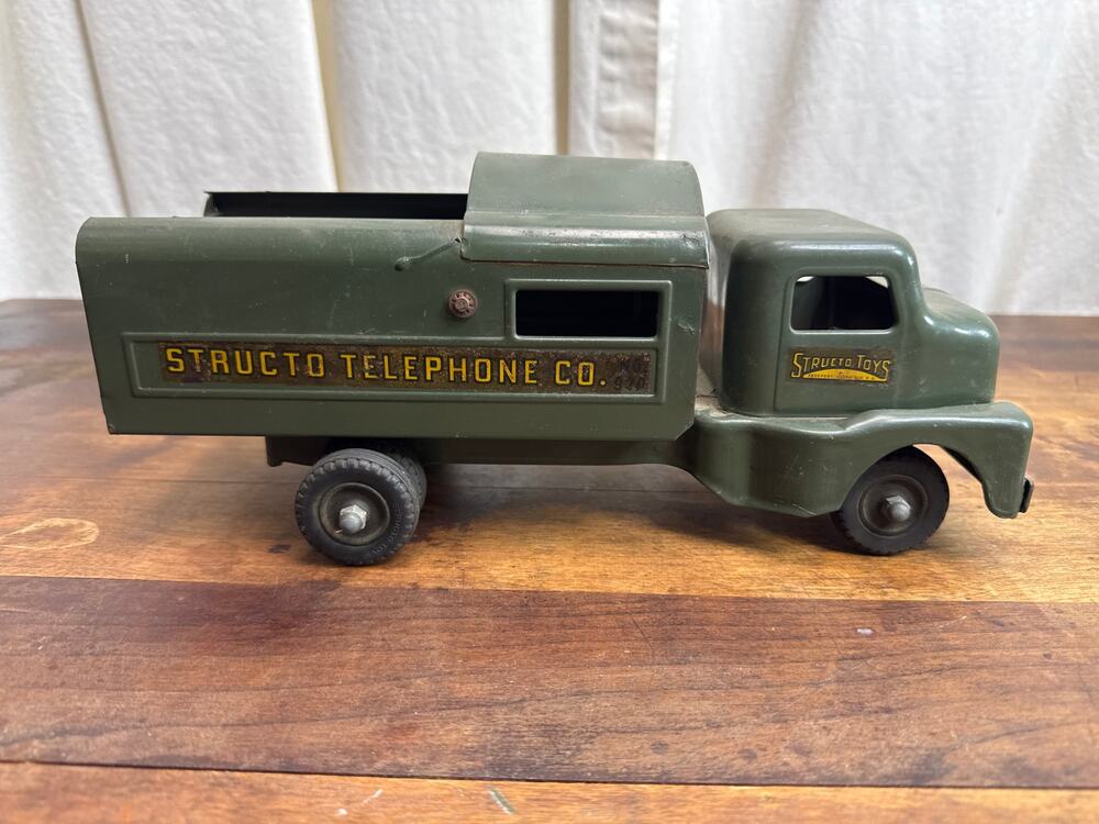 Vintage Structo Pressed Steel Telephone Company Service Truck Collectible Toy